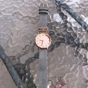 Rose Gold Watch with Grey Band